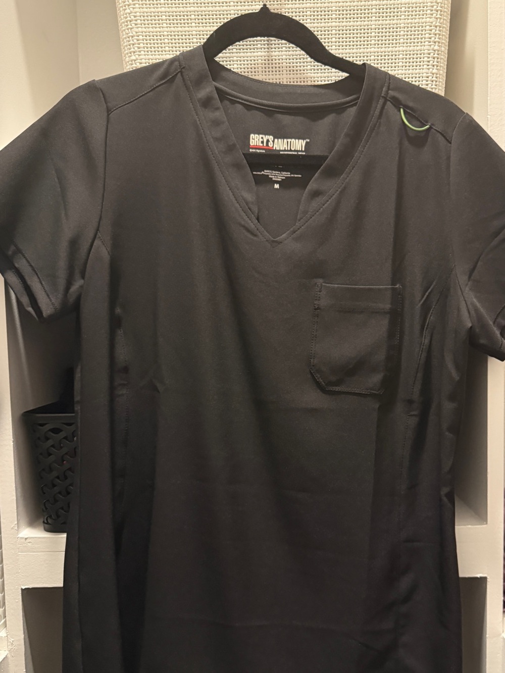 Grey's Anatomy Women’s Black V-Neck Medical Scrub Top